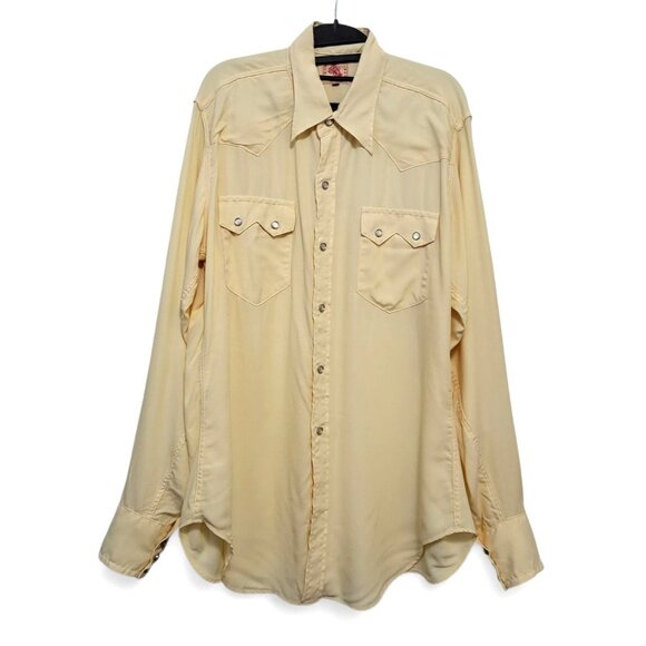 Bryceland’s Buttermilk Sawtooth Westerner Shirt Japan Made Rayon Western Snap - Picture 11 of 12